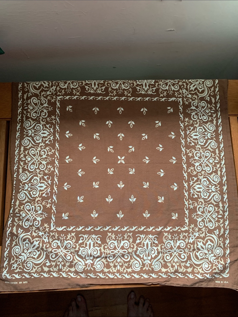 Women's Brown Floral Print Cotton Bandana Scarf
